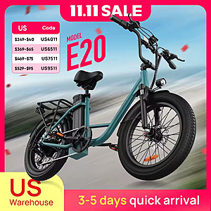 20" URLIFE E20 48V 1000W Step Through Electric Bike w/ Removable Battery $284.95 + Free S&H