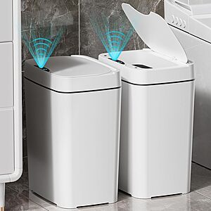 2-Pk 2.7-Gal Vanpopubs Bathroom Touchless Trash Can w/ Lid $24.90