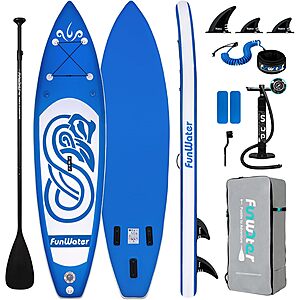 10' FunWater Inflatable Stand Up Paddle Board w/ Paddle, Pump, & Accessories $81.60 + Free S&H