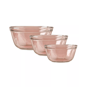 3-Pc Anchor Hocking Glass Mixing Bowl Set (Pink or Green) $14.95 + Free S&H on $39+