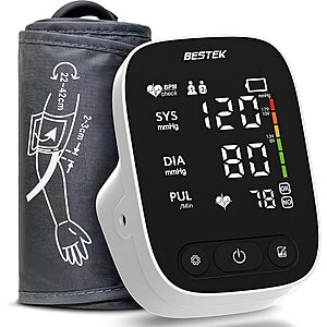BESTEK Blood Pressure Monitor Automatic Arm BP Cuff (9"-17" Adjustable) $14.95