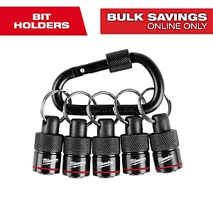 5-pc Milwaukee Hex Bit Holder w/ Carabiner $15 + Free S&H