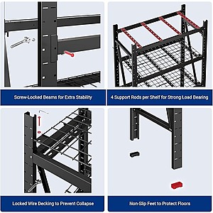 Prime Members: FLEXIMOUNTS 4-Tier Heavy Duty Shelving Unit (10,000lbs Max, 71" H x 49.6" W x 23.6" D) $142.99 + Free Shipping