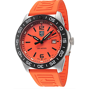 Luminox Men's 44mm Pacific Diver Quartz Orange Dial Watch $229.50 + Free S&H