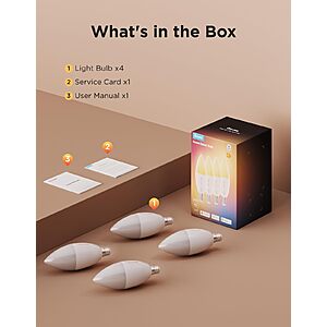 Prime Members: 4 Pack Govee E12 Smart Candle Light Bulbs $30 + Free Shipping