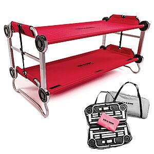 Prime Members: Disc-O-Bed Youth Double Cot Kid-O-Bunk w/ Carry Bags (Red) $244.99 + FS