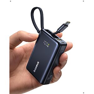 Prime Members: Baseus Picogo 10000mAh 45W Power Bank w/ Built-In USB-C Cable $18 + Free Shipping w/ Prime or orders $35+