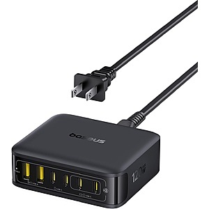 Baseus Charging Station 120W, 6-in-1 USB-C PD Fast Charging Desktop Charger $25.64 + Free Shipping