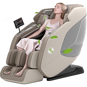 Prime Members: Real Relax 4D Full Body Zero Gravity SL Track Massage Chair Recliner $1600 + FS