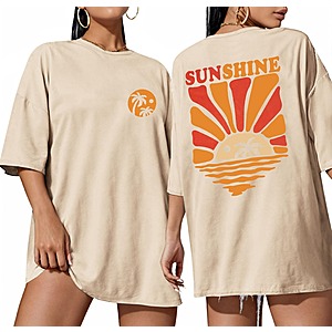 ADOREJOY Oversized Crewneck Tshirts (Various Styles) from $7.19 + Free Shipping w/ Prime or orders $35+