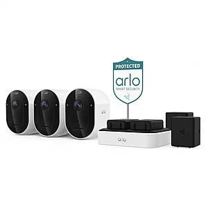 Arlo - Pro Outdoor Security Camera (6th Gen, 2025 Release) - Wireless, Rechareable Battery with Charging Station, 3-Cam - White $184.99 Bestbuy.com