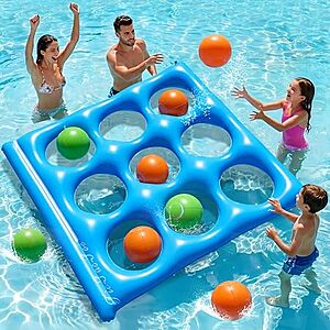 Prime Members: Ksheat Inflatable Giant Tic-Tac-Toe Pool Float Game w/ 10 Balls & Pump $13.98 + Free Shipping