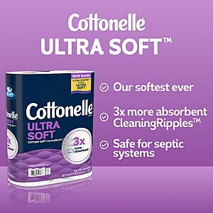 9-Count Cottonelle Mega Roll Toilet Paper: Ultra Soft 2 for $14.90, Ultra Clean 2 for $14.75 w/ S&S