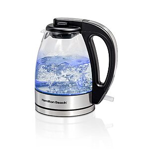 $18.04: Hamilton Beach Electric Tea Kettle, Water Boiler & Heater, 1 Liter, 1500 Watts, Glass (40930)