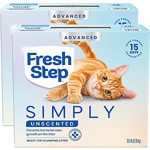 Prime Members: 37-Lbs Fresh Step Simply Unscented Multi Cat Clumping Cat Litter $18.46 w/ S&S + Free S&H