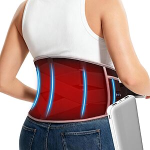 Heating Pad for Back Pain Relief Cordless 7000mAh Power Bank included Lumbar Massager with 6 Heat 6 Vibration Portable Rechargable Heating Pad $9.99 + FS with Prime Amazon.com