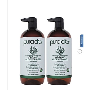 pura d'or Organic Aloe Vera Gel, 24 fl oz, 2-pack $25.99 Unscented or Lavender free Shipping Costco.com