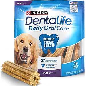 Purina DentaLife Daily Oral Care Dog Sticks, Large (18 Count)