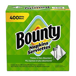 $5.74, get 50c Walmart Cash Bounty Everyday Disposable Paper Napkins, White, 400 Count Napkins