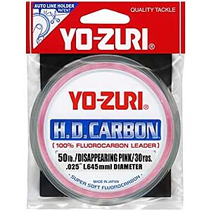 30-Yard Yo-Zuri H.D. Carb Fluorocarbon Salt Water Fishing Line (Pink, 50 Lbs) $11.99 + Free Shipping w/ Prime or on $35+