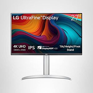 LG 27UP650K-W 27-inch Ultrafine 4K UHD (3840 x 2160) IPS Computer Monitor, 60Hz, 5ms, DisplayHDR 400 $194.99