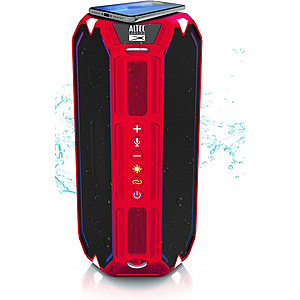 Altec Lansing HydraShock Bluetooth Speaker with LED Lights (Red)
