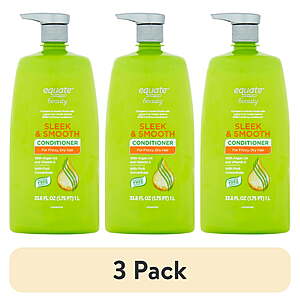 3-Pack 33.8-Oz Equate Sleek & Smooth Conditioner for Frizzy & Dry Hair $4.23 ($1.41 Ea) + Free Shipping w/ Walmart+ or on $35+