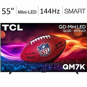 TCL 55" QM7K 4K Mini-LED QLED Smart TV (144Hz, 2025)