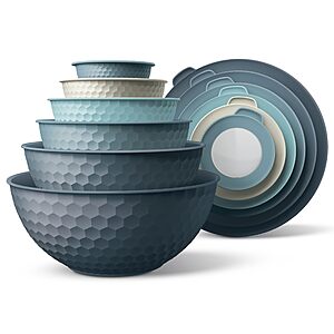 Cook With Color 12-Piece Mixing Bowls w/ Lids, Blue
