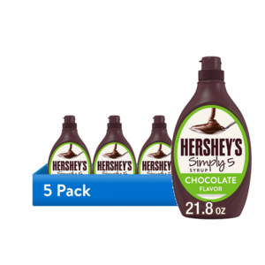 Hershey's Simply 5 Chocolate Syrup, 21.8 oz (5-Pack)