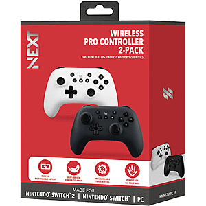 NEXT Wireless Rechargeable Pro Controllers for Switch (2-Pack)
