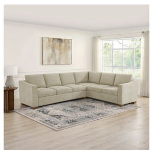 Costco Members: 2-Pc Thomasville Ellsford Fabric Sectional (Beige) $700 + Free S&H