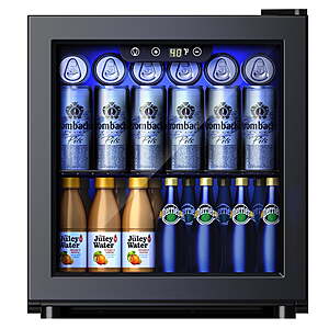 Simzlife 55-Can Mini Beverage Refrigerator with Glass Door