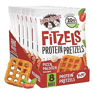 Lenny & Larry's FITZELS Pizza Palooza Pretzel Snacks, 8×3oz