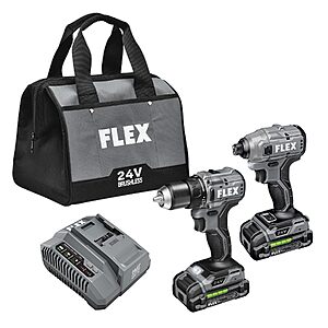 FLEX 24V Brushless Drill & Impact Driver Combo Kit (2x 2.5Ah)