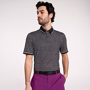 VRST Men's Contrast Printed Golf Polo (Black) $12.15 + Free Shipping
