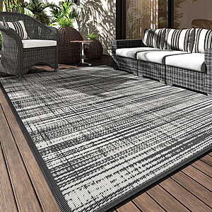 5' x 8' VUNATE Waterproof Reversible Indoor/Outdoor Rug (Gray & White) $15.99 + Free S&H w/ Walmart+ or $35+