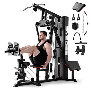 Syedee Home Gym Workout Station with 150 lb Weight Stack