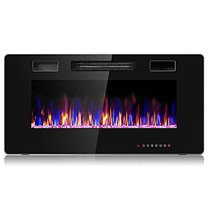 Costway 36" Wall-Mounted Electric Fireplace 5100 BTU