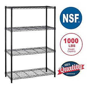 BestOffice 4-Shelf Metal Wire Storage Rack 54x36x14"