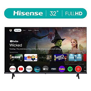 Hisense 32 inch Smart Google TV (32H40G) - FHD 1080p Resolution, DTS Virtual:X, AI Sports Mode $68