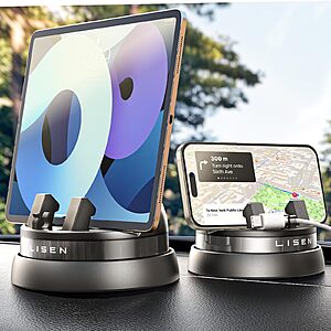 LISEN 360° Rotating Dashboard Cell Phone Holder (Black) $4.99 + Free Shipping w/ Prime or on $35+
