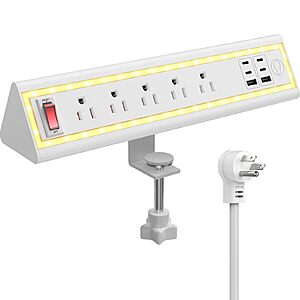 40W NYYTGE Fast Charging Desk Clamp Power Strip w/ 6' Cord, 4x20W USB-C & 2 USB Ports & 5 AC Outlets (White) $17.04 + Free Shipping w/ Prime or on $35+