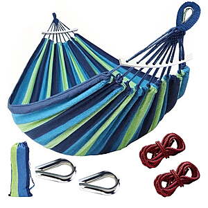 $18.98 | Mapskey Portable Camping Hammock 700lb Heavy Duty with Anti-Roll Beams & Tree Straps at Walmart.com