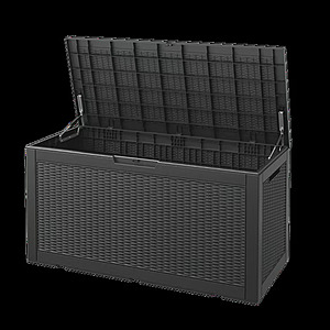 $58.99: Bifanuo 100 Gallon Lockable Deck Box - Outdoor Patio Storage (Black or Grey)