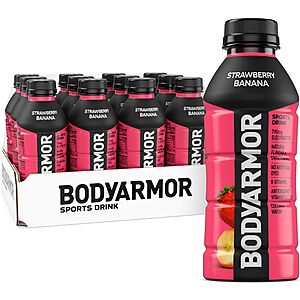 [S&S] $9.39: BODYARMOR Sports Drink, Strawberry Banana, Electrolyte Drink Hydration, 16 Fl Oz Bottles (12 Pack)