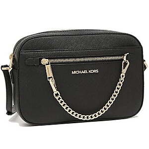 $56 FS Walmart by ALL GLITTERS  Michael Kors Women's Adult Two inside pockets leather East West Chain Crossbody Bag, choice of 3 colors