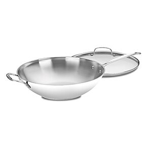 Cuisinart 14-Inch Stir-Fry Pan, Helper Handle and Glass Cover, Chef's Classic Stainless Steel, 726-38H $18.95