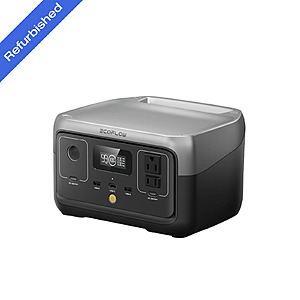 Certified Refurbished: EcoFlow RIVER 2 Portable Power Station 256Wh Generator LFP $87.2