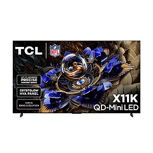 TCL 85-Inch Class X11K Series QD-Mini LED 4K UHD Google Smart TV Ultra Premium Mini-LED TV - QLED, 144hz (85X11K, 2025 Model) $2848